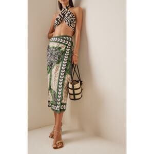 Johanna Ortiz Wild Path Cotton Poplin Midi Skirt